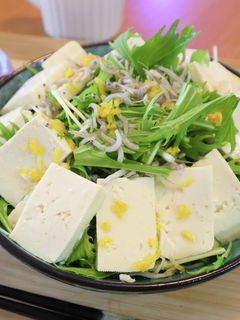 ゆずドレッシングの水菜お豆腐サラダ-レシピのメイン写真