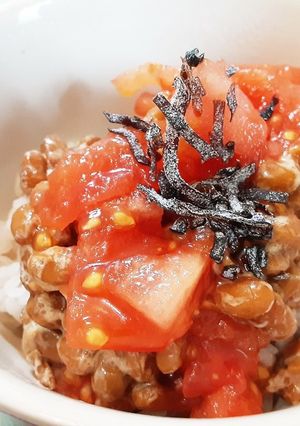 ルビートマト活用③ 納豆ご飯-レシピのメイン写真