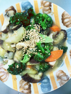 根菜茄子オニオンソース炒め味温野菜サラダ-レシピのメイン写真