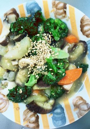 根菜茄子オニオンソース炒め味温野菜サラダ-レシピのメイン写真