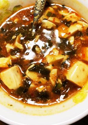 丸美屋の甘口麻婆豆腐を大人味に-レシピのメイン写真