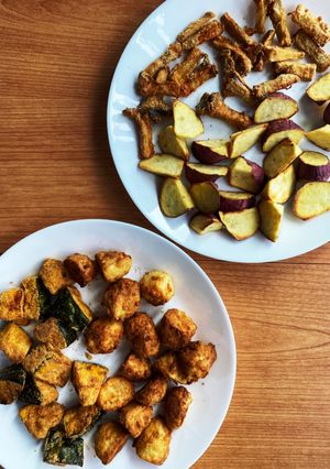ノンフライヤーでヘルシー野菜唐揚げ-レシピのメイン写真