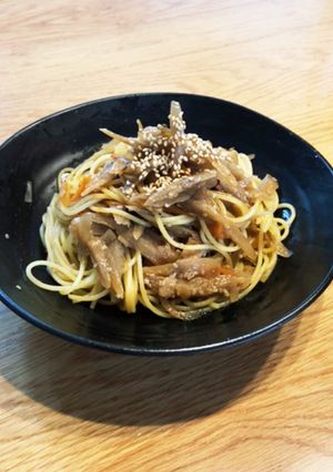 我が家の味！残り物アレンジきんぴらパスタ-レシピのメイン写真