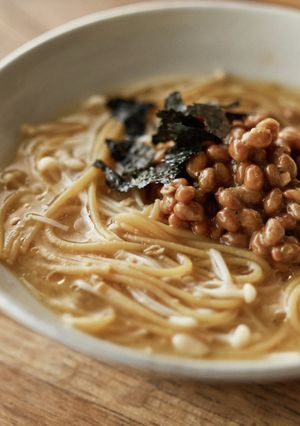電子レンジで納豆にゅうめん-レシピのメイン写真