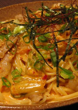 豚キムチクリームパスタ-レシピのメイン写真