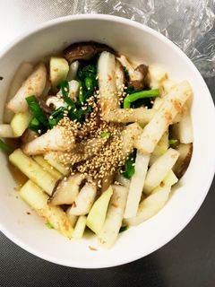 レンジ大根ニラ椎茸の漬け時間なし浅漬け-レシピのメイン写真