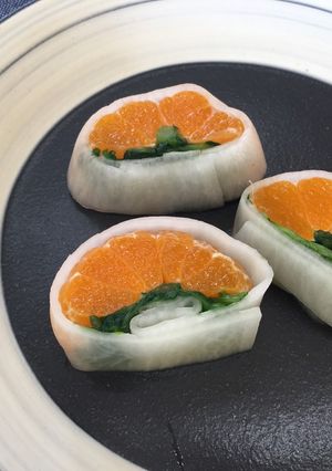 「あじまるみ」ダイコンの菊水巻き-レシピのメイン写真