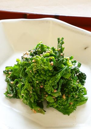 【野菜ソムリエ】花菜のごまマスタード和え-レシピのメイン写真