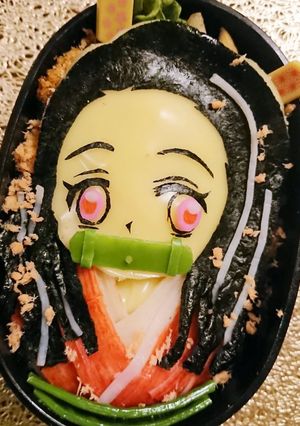 キャラ弁:鬼滅の刃/竈門禰豆子-レシピのメイン写真