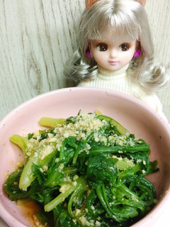 リカちゃん♡春菊のピーナツ白醤油おひたし-レシピのメイン写真