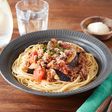 白だしで出来る!なすのミートトマトパスタ