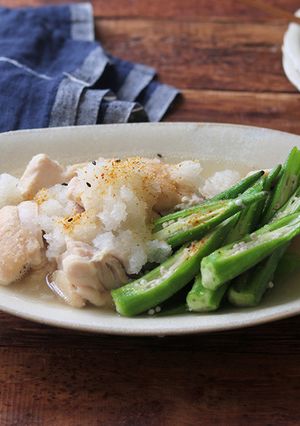鶏とオクラの白だしおろしさっと煮-レシピのメイン写真