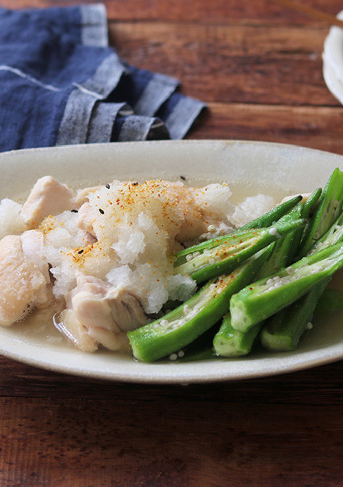鶏とオクラの白だしおろしさっと煮-レシピのメイン写真