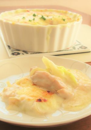 鶏もも肉と春キャベツのクリームグラタン-レシピのメイン写真