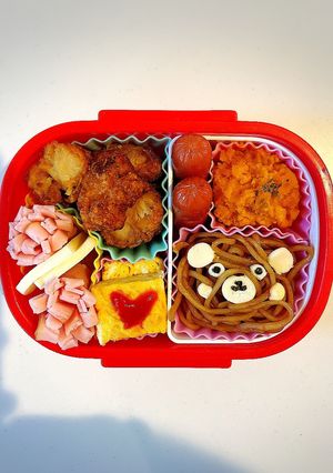 簡単！年少の幼稚園くまさんやきそば弁当-レシピのメイン写真