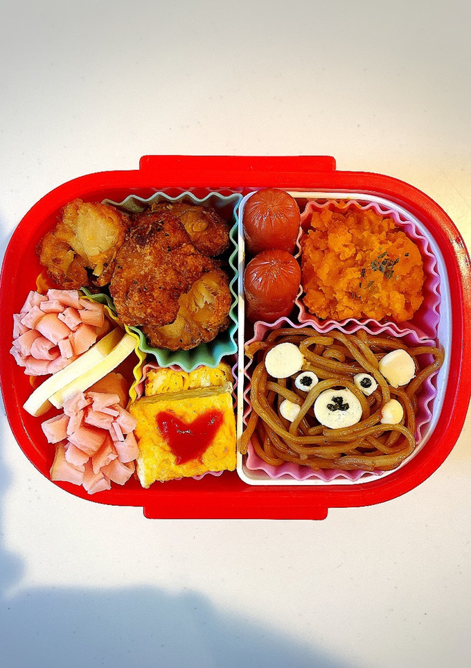 簡単！年少の幼稚園くまさんやきそば弁当-レシピのメイン写真