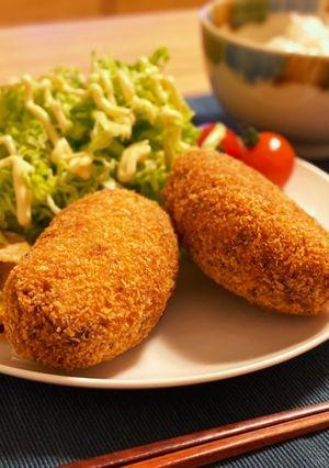 ソース要らず冷めても美味しい牛肉コロッケ-レシピのメイン写真