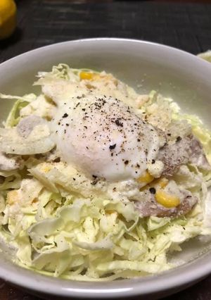 キャベツどっさり カルボナーラご飯-レシピのメイン写真