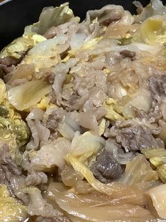 牛こま肉と白菜のミルフィーユ鍋すき焼き風-レシピのメイン写真