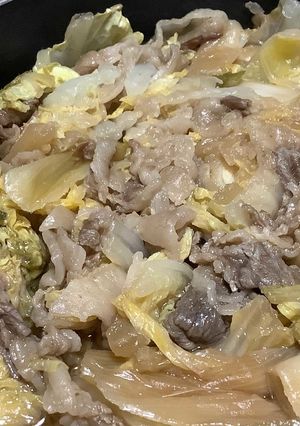牛こま肉と白菜のミルフィーユ鍋すき焼き風-レシピのメイン写真