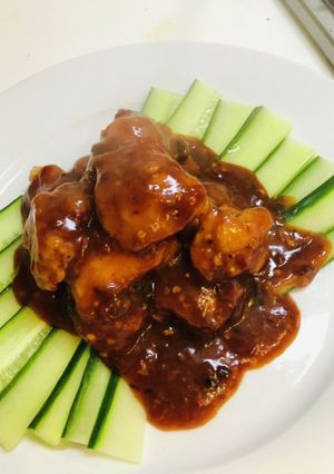 旨辛ジューシー！麻婆あんかけ唐揚げ-レシピのメイン写真