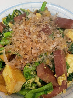 菜の花とスパムと厚揚げのチャンプルー-レシピのメイン写真
