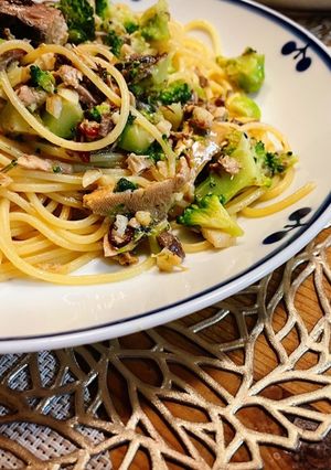 サバ缶で♪柚子胡椒香るペペロンチーノ-レシピのメイン写真