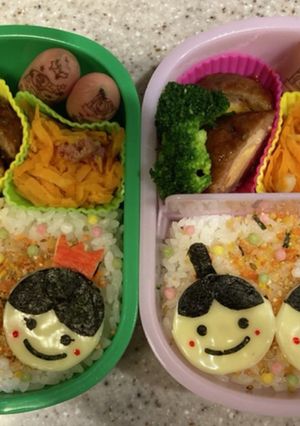 キャラ弁 ＊ ひな祭り-レシピのメイン写真