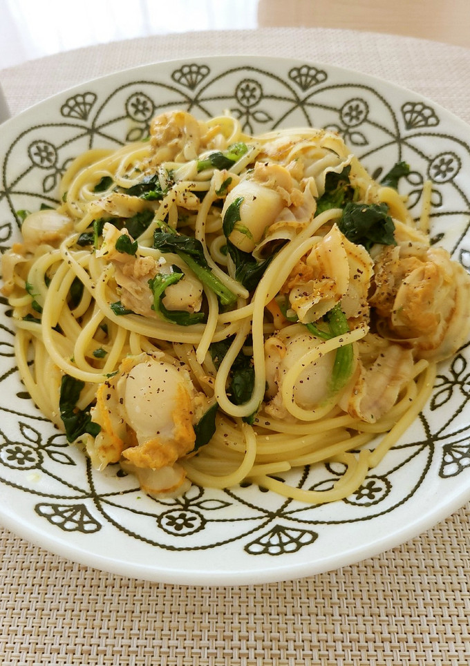 ベビーホタテとほうれん草の和風パスタ-レシピのメイン写真