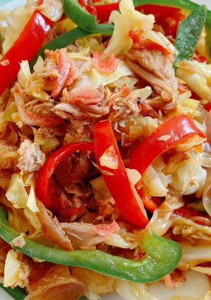 ツナ缶と小エビの高タンパク中華風野菜炒め-レシピのメイン写真