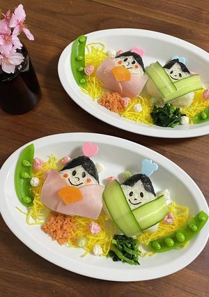 ひなまつりプレート-レシピのメイン写真