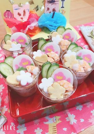 カップで可愛くひな祭りちらし-レシピのメイン写真