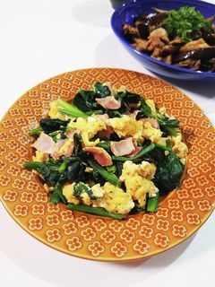 ほうれん草ベーコンの卵炒め♪-レシピのメイン写真