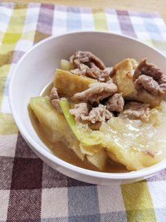 3Stepで!かぶと厚揚げと豚肉の煮物-レシピのメイン写真