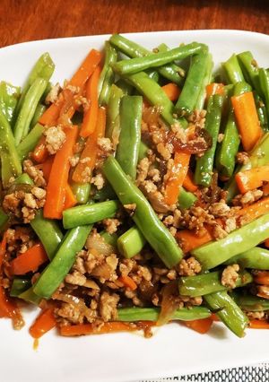いんげんと豚ひき肉の炒めもの-レシピのメイン写真