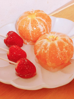 簡単♡まるごとみかん飴♡いちご飴♡-レシピのメイン写真