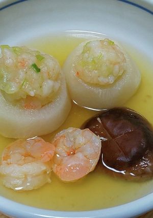 蕪海老真薯の昆布鰹出汁でたいたん-レシピのメイン写真