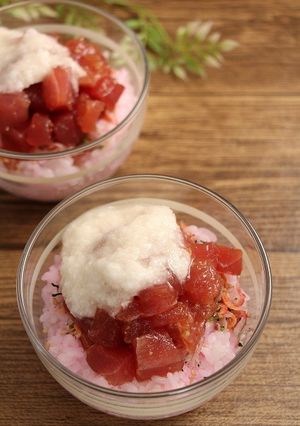お雛祭り！やまかけの桜丼-レシピのメイン写真