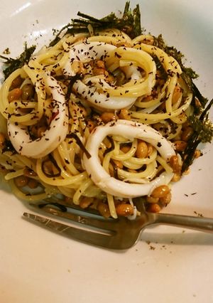 イカと納豆パスタ-レシピのメイン写真