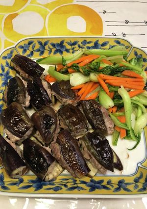 茄子の豚ひき肉挟み焼き-レシピのメイン写真