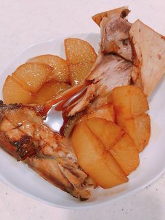 ニンニク旨い!まぐろのカマと大根の甘辛煮-レシピのメイン写真