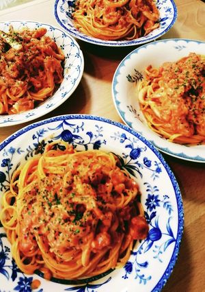 簡単♪ヤリイカのトマトクリームパスタ-レシピのメイン写真