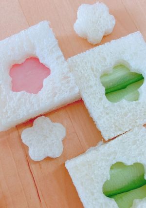 ひなまつり♡お花サンドイッチ-レシピのメイン写真