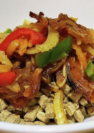 犬ご飯　豚なんこつの野菜炒めのせ-レシピのメイン写真