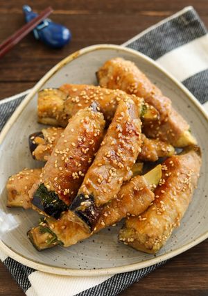味噌がポイント!なすと大葉の肉巻き-レシピのメイン写真