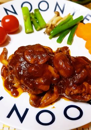 ケチャップで簡単！煮込みハンバーグ-レシピのメイン写真
