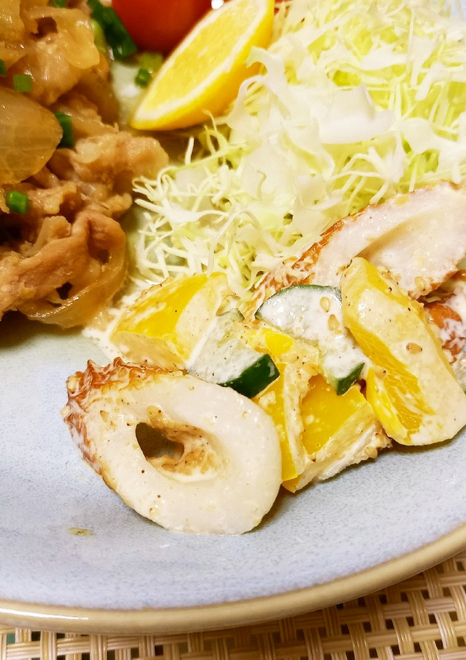 ちくわとパプリカときゅうりのゴママヨ和え-レシピのメイン写真