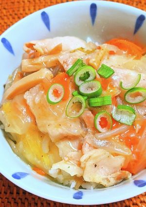 野菜たっぷりスープの残りで野菜あんかけ丼-レシピのメイン写真