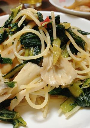 小松菜と舞茸のさっぱり梅パスタ-レシピのメイン写真