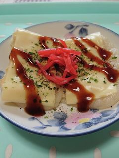 フライパンでカリッとお好み焼き風もち-レシピのメイン写真